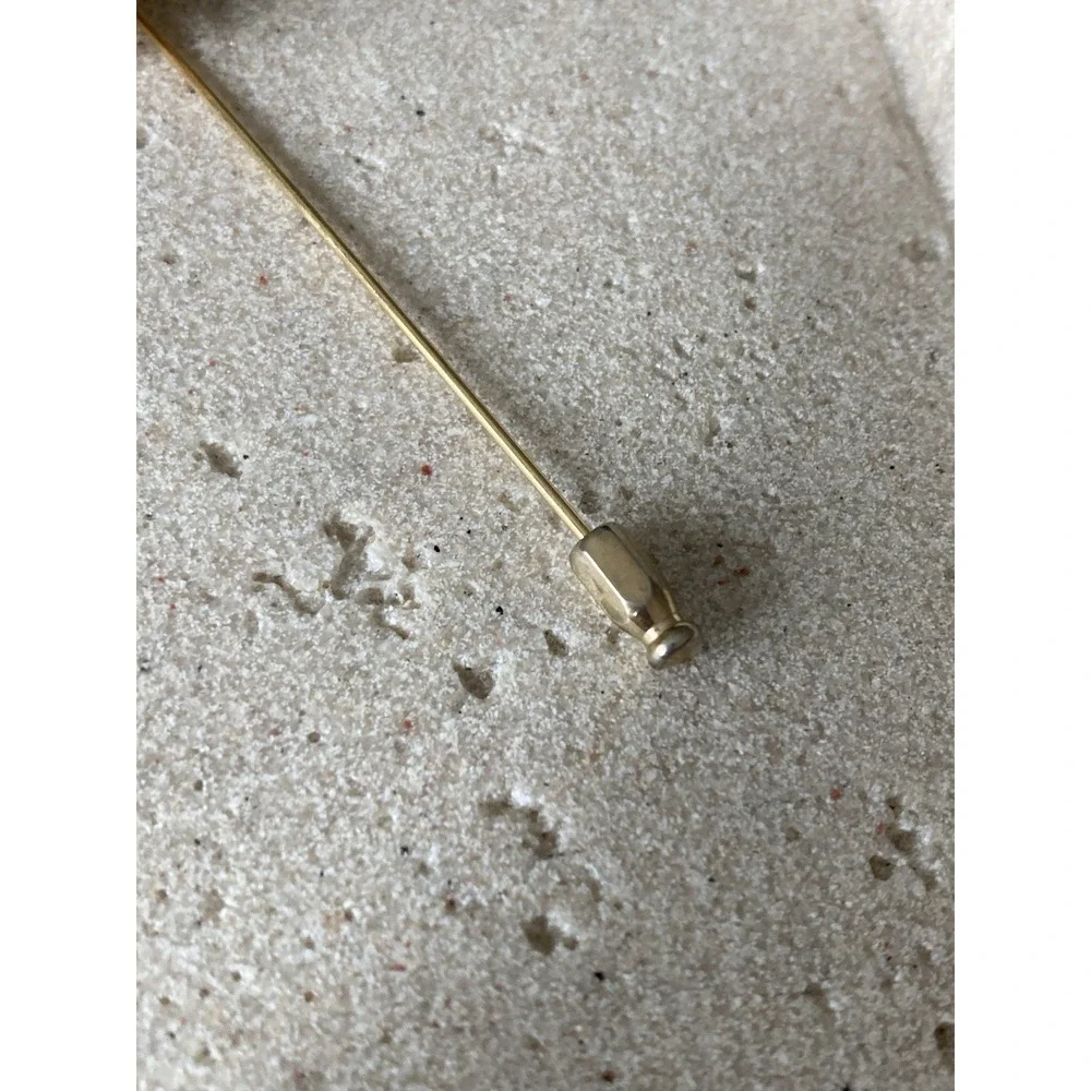 Gold Tone Butterfly Stick Pin Brooch Textured Vintage‎ Hat Or Scarf Lapel Pin